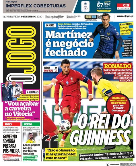 jornal o jogo capa de hoje